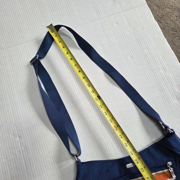 BAGGALLINI Navy Pacific Blue Stripes CROSSBODY SHOULDER BAG Adjustable 14x11" - Picture 12 of 12